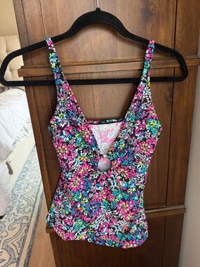 Lilly Pulitzer Floral One-Piece Swim Top - Bright Multi